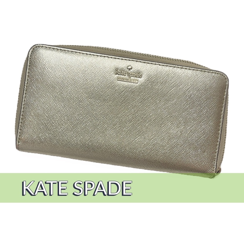 Kate Spade Gold Cameron Street Lacey Leather Wallet